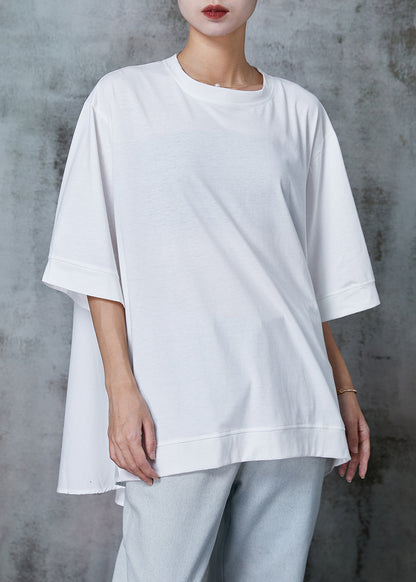 Green Cotton Pullover Sweatshirt Oversized Half Sleeve Summer