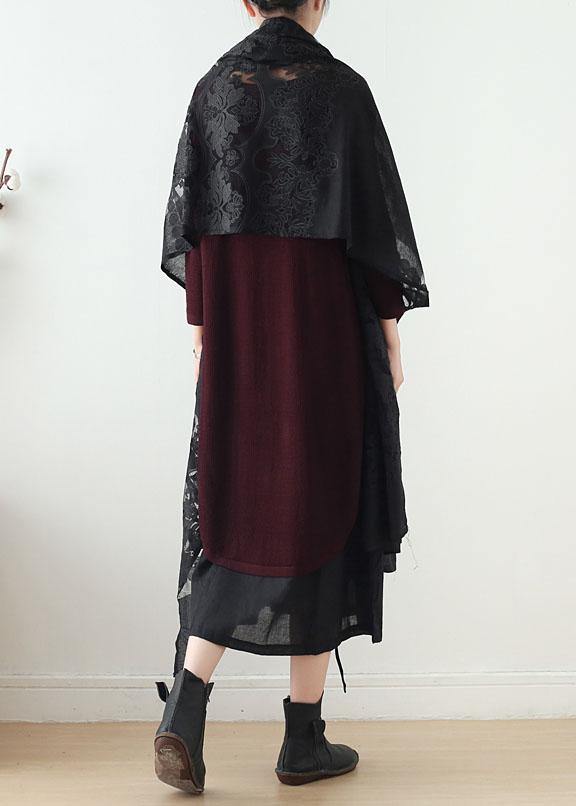 New Original Design Cotton Drawstring Shawl Heavy Work Lace Cloak Coat