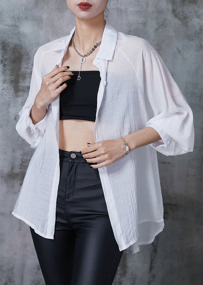 Diy White Oversized Cotton Upf 50+ Shirt Summer