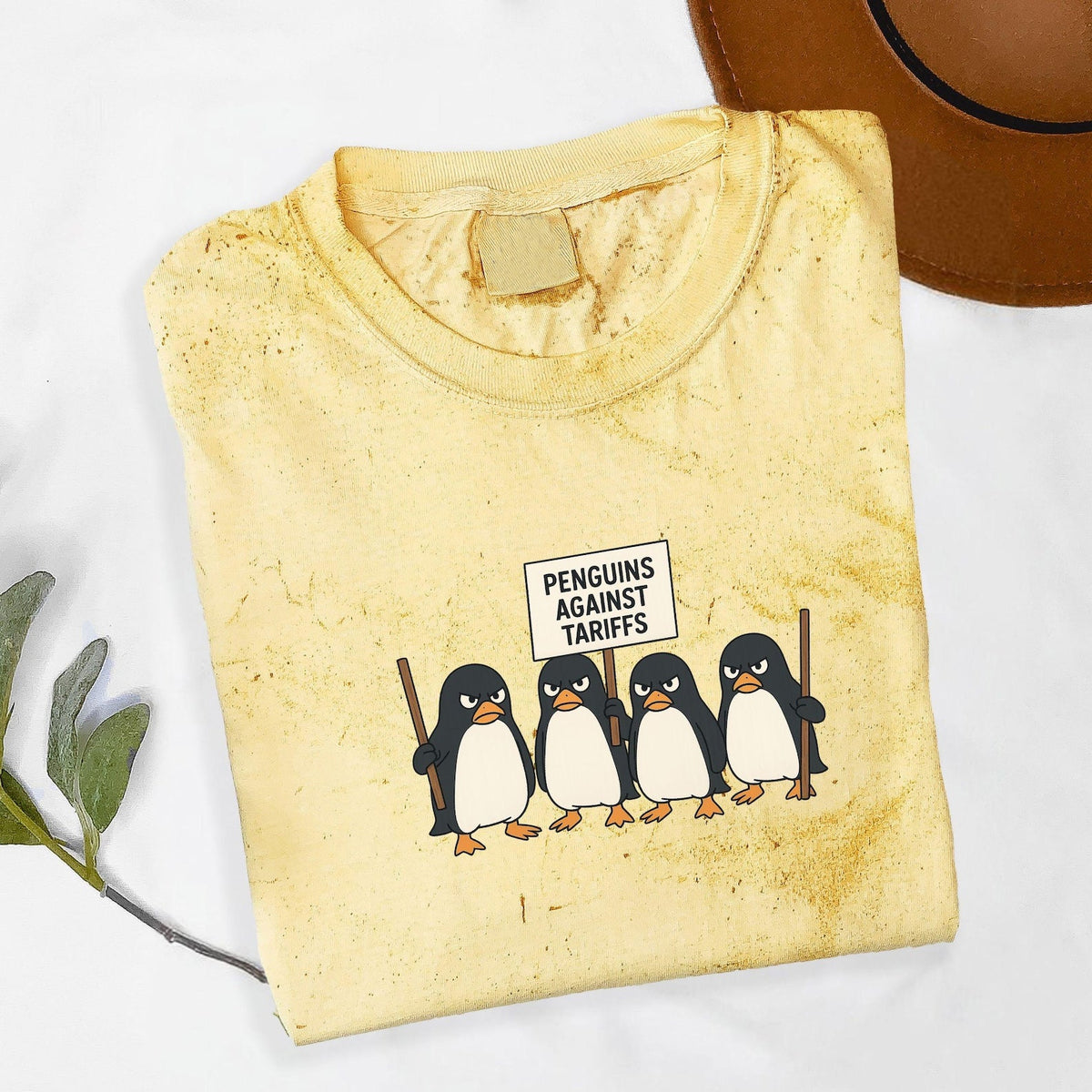Comstylish Penguin Against Tariffs Fdt Short Sleeve T-shirt
