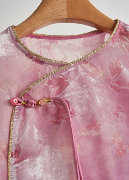Diy Rose Tasseled Jacquard Silk Velour Shirts Fall