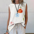 Comstylish Summer Floral Art Printed Casual Sleeveless Top