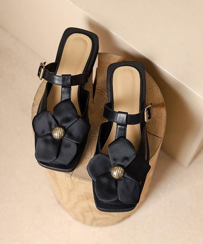Classy Beige Splicing Hollow Out Slide Sandals