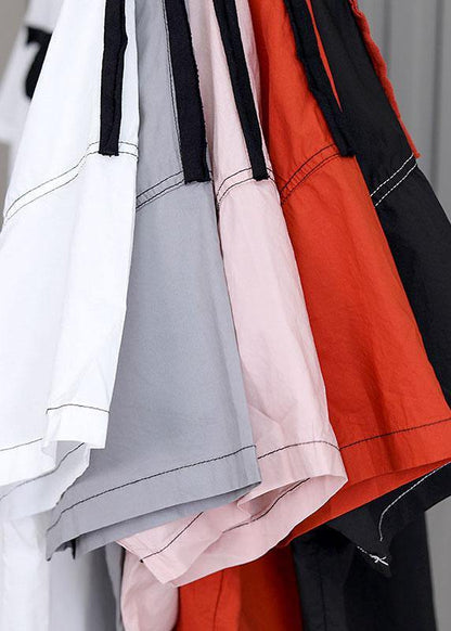 Simple O-neck Pink Cotton Summer Short Sleeve Top