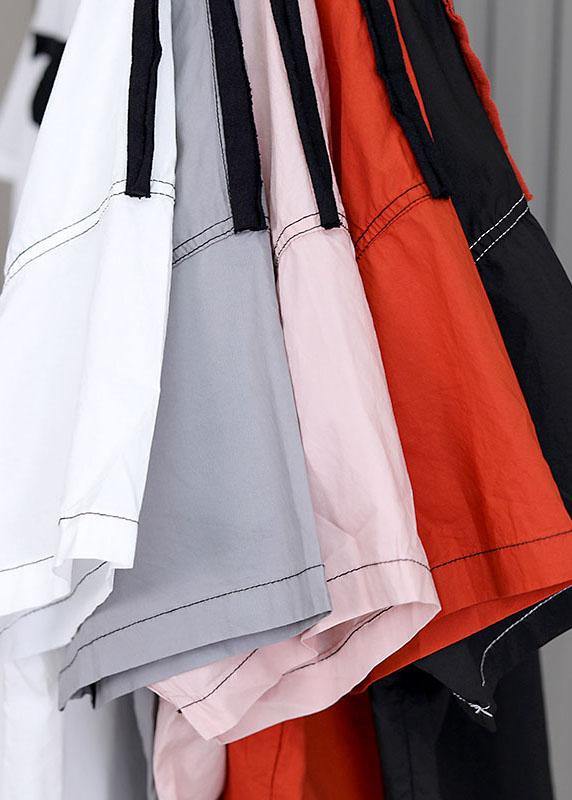 Simple O-neck Pink Cotton Summer Short Sleeve Top