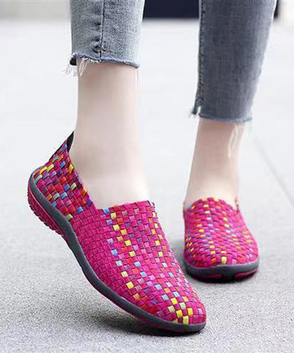 Knit Fabric Black Diy Soft Splicing Flats Shoes