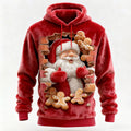 Comstylish Fun Santa Claus Gingerbread Men's Flannel Hoodie