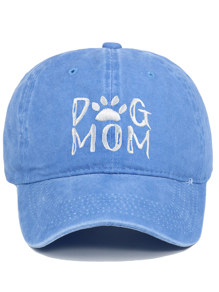 Comstylish Dog Mom Embroidered Washed Track Cap