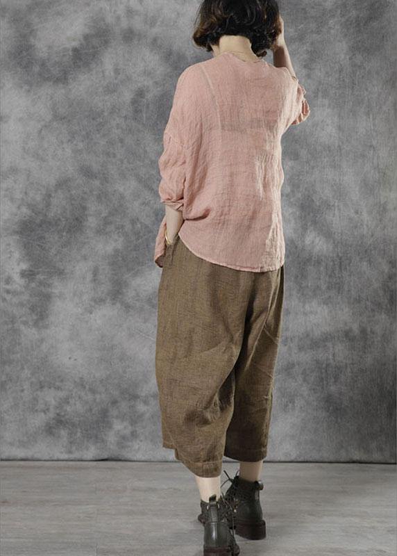 Khaki Patchwork Crop Fall Pants