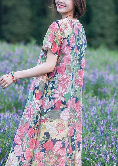Diy O Neck Large Hem Summer Tunics Tunic Navy Print Loose Dress