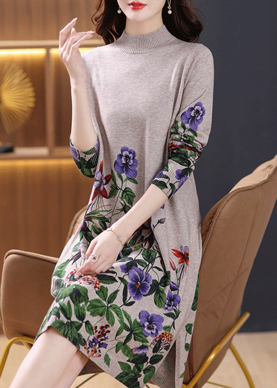 Camel Side Open Cozy Wool Knit Dressturtleneck Spring