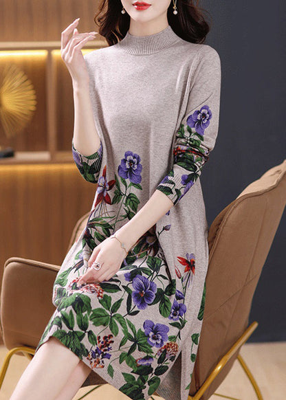 Camel Side Open Cozy Wool Knit Dressturtleneck Spring