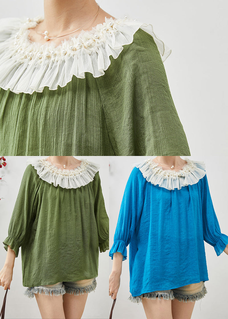 Diy Green Oversized Nail Bead Chiffon Shirts Bracelet Sleeve