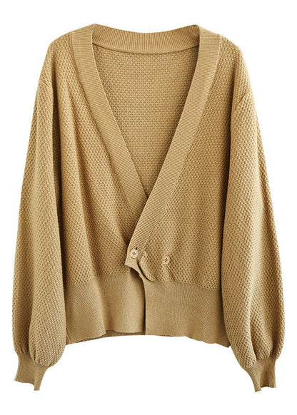 Blue V Neck Button Knit Cardigan Fall