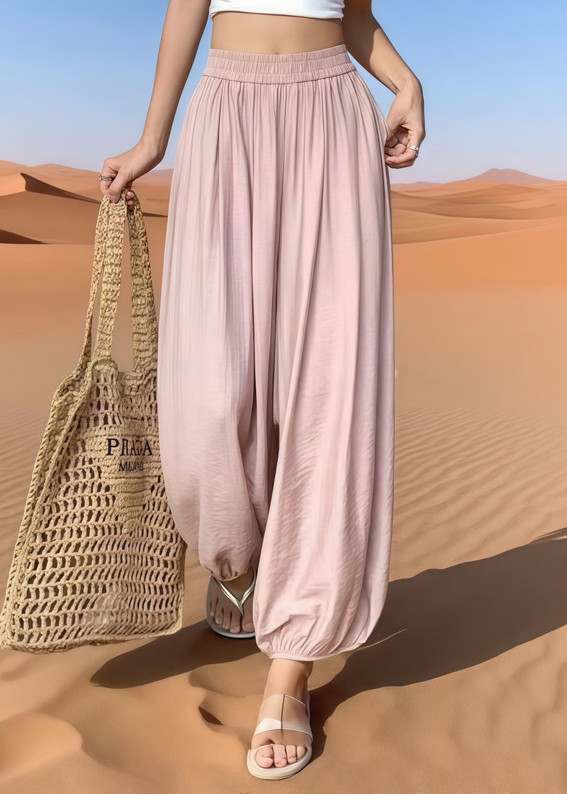 White Oversized Cotton Harem Pants Summer