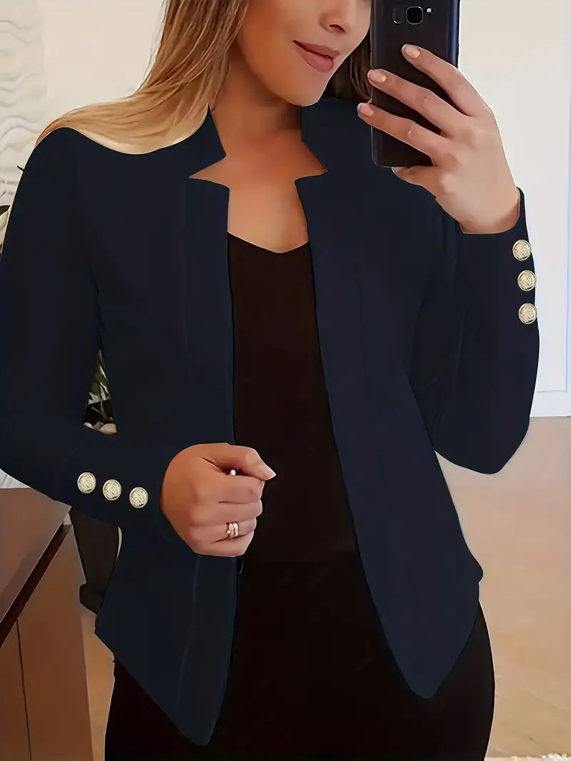 JO | Long-sleeved blazer with open button placket for spring