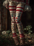 Vintage Circus Inspired Striped Cozy Knit Leggings artswardrobe