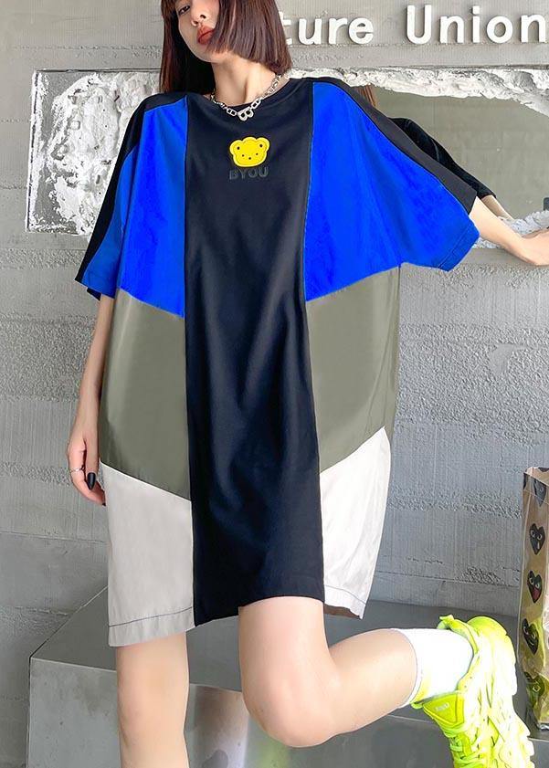 Loose Color Block Loose Maxi Dress Summer