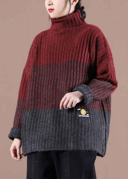 Organic Mulberry Colorblock Fall Knit Sweater