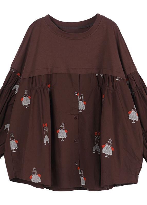 Button Autumn Style Tunics for Chocolate Tops