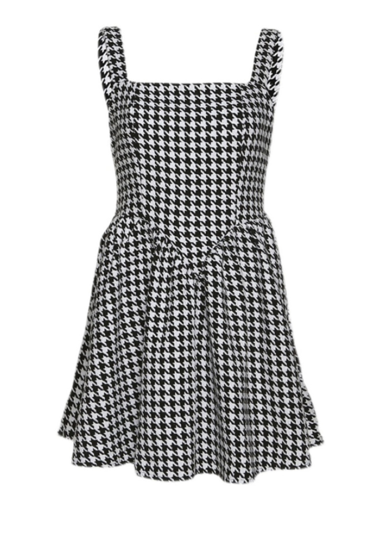 Black Plaid Cotton Spaghetti Strap Dress Dress Summer