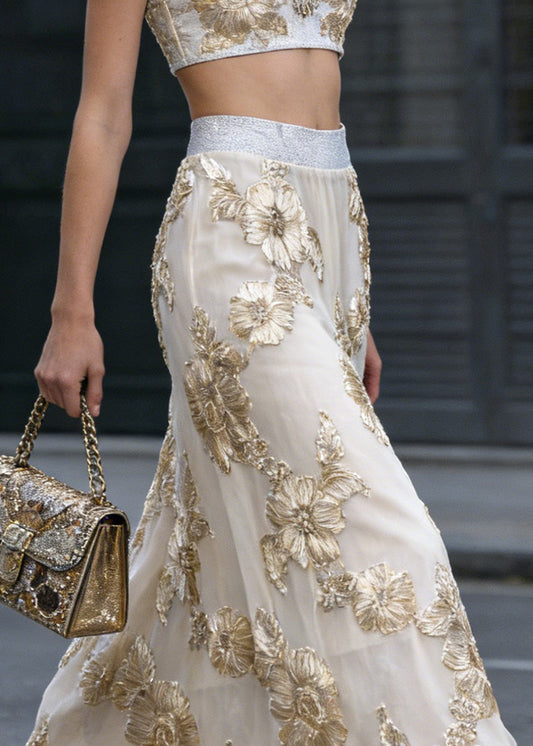 Fine Light Khaki High Waist Tulle Skirt Spring