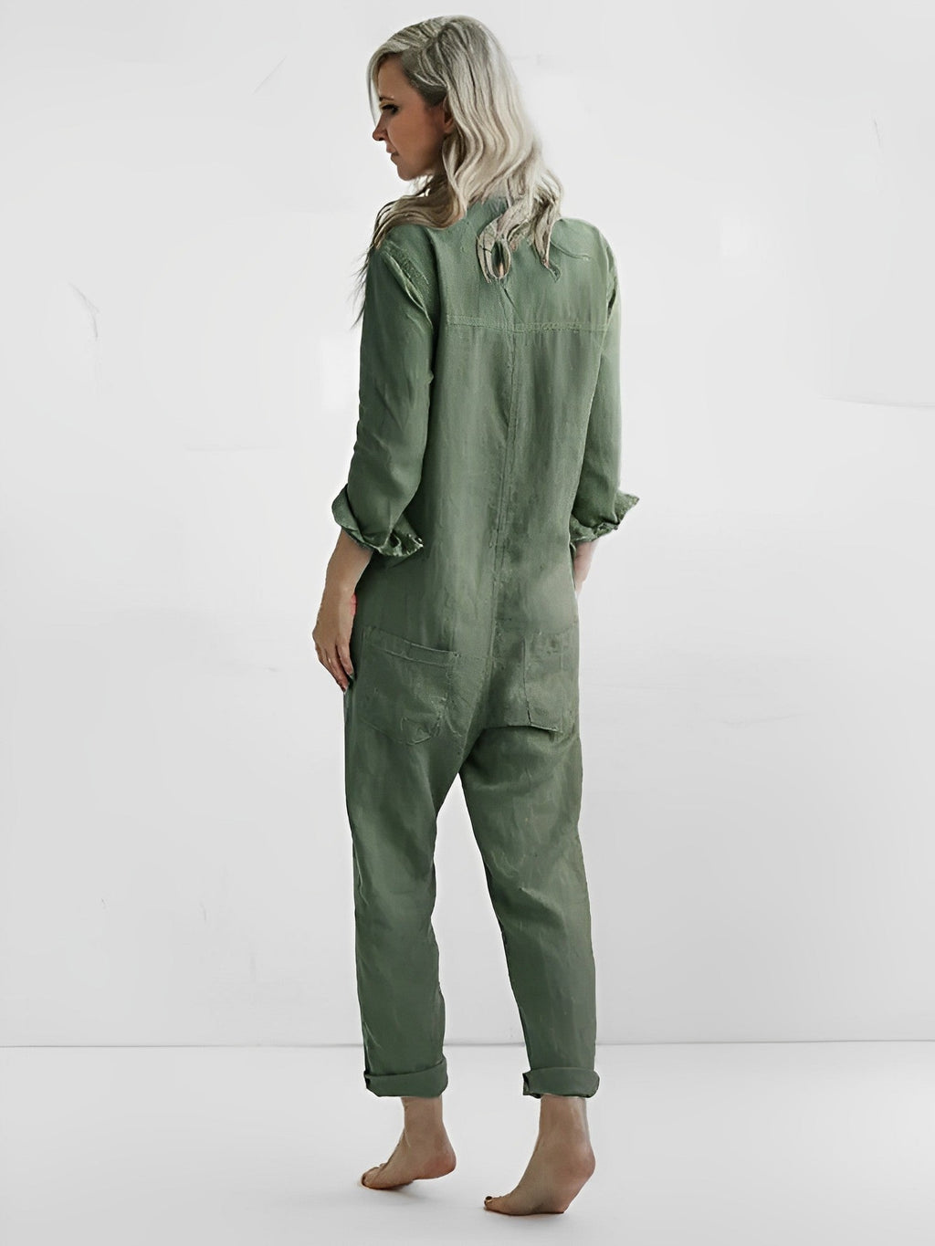 KS | Long-sleeved jumpsuit with buttons and pockets