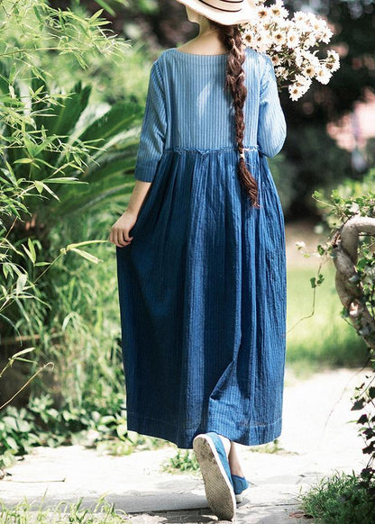 Simple Collar Spring Quilting Tutorials Blue Striped Dress