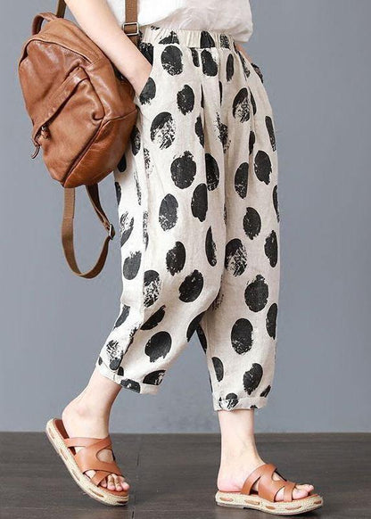 Elastic Waist Printed Harem Pants Loose Trousers