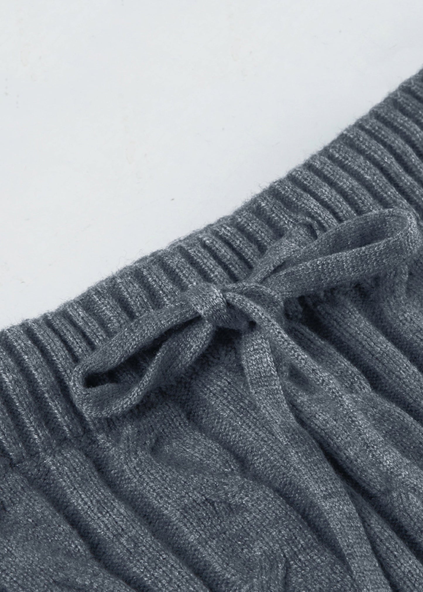 Grey Tie Waist Knit Wraped Skirts Spring