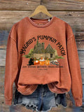 Women's Halloween Hagrid's Pumpkin Patch Print Sweatshirt artswardrobe