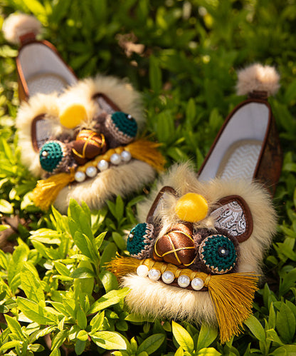 Chinese Style Handmade Flats Comfortable Tiger Head Shoes