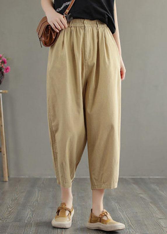 Green Cotton Loose Harem Summer Pants