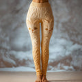 Comstylish Cute Cat Face Jacquard Gradient Cozy Knit Leggings