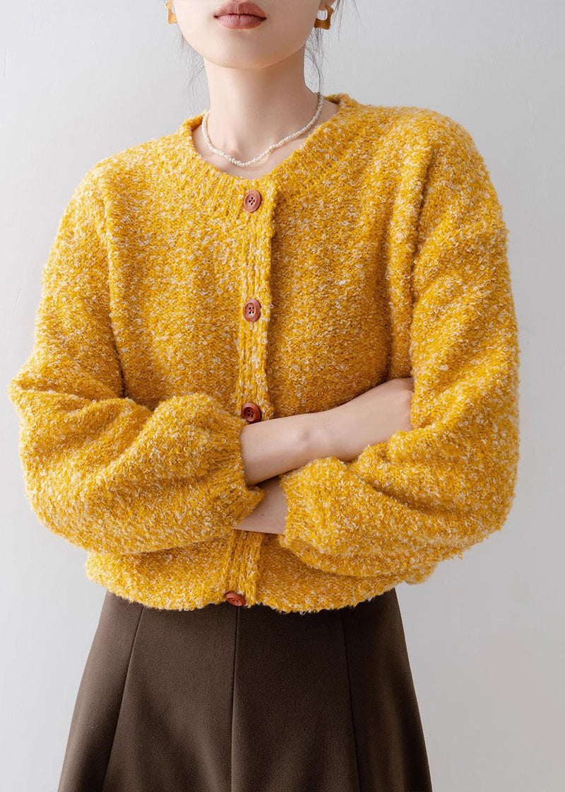 Orange Oversized Warm Knit Cardigan Winter