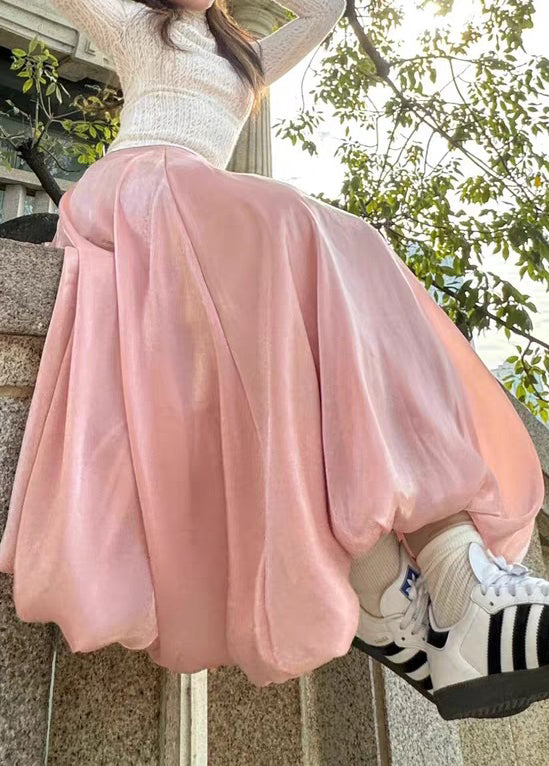 Pink High Waist Skirts Summer