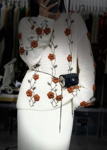 Apricot O Neck Knit Sweaters Fall