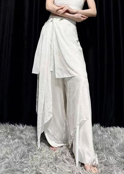White High Waist Cotton Dance Pants Summer