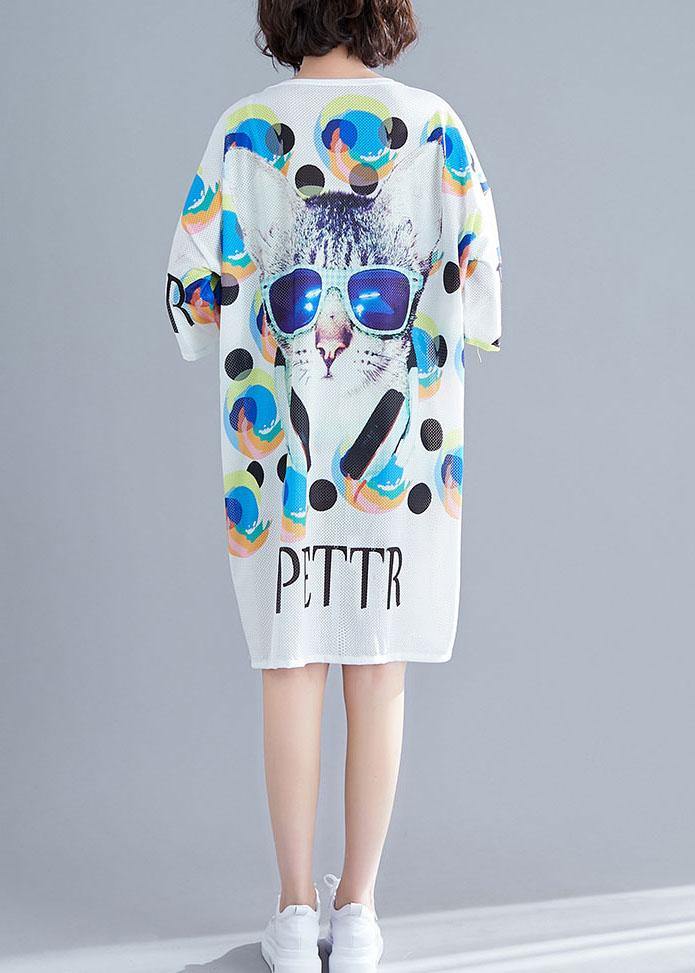 White Graphic Print Dress Summer