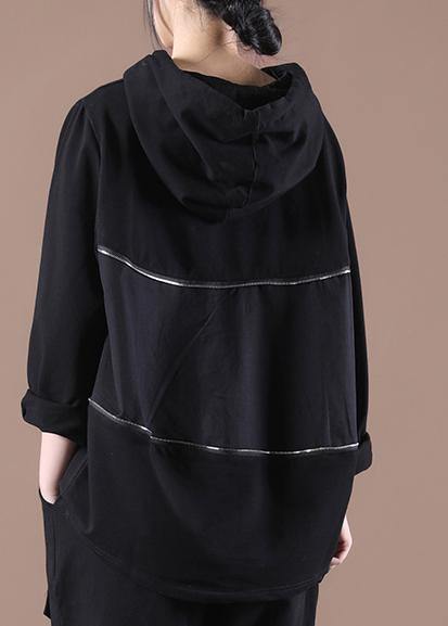Black Hooded Sweatshirts Tracksuits