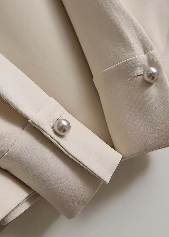 Loose Apricot Colour Turtleneck Button Nail Bead Sweatshirts Long Sleeve Spring