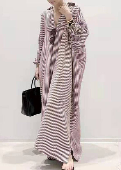 Boutique Black Peter Pan Collar Striped Shirts Dress Spring