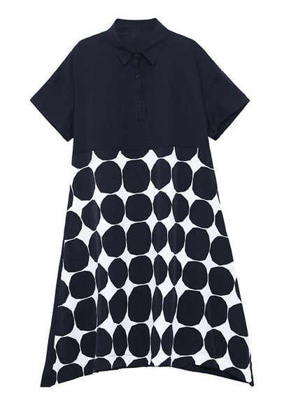 Black Dot Summer Short Sleeve Dress
