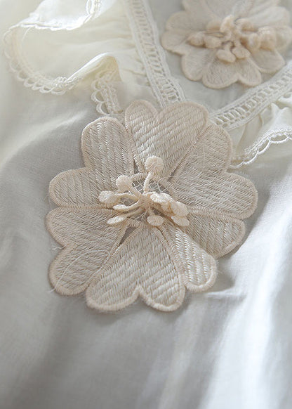 Apricot Embroidered Lace Top Spring
