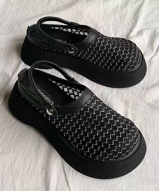 Apricot Sandals Platform Breathable Mesh Splicing