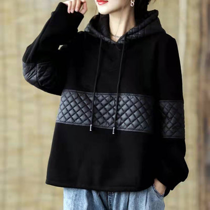 Diy Black Clothes for Hooded Patchwork Midi Spring Blouse