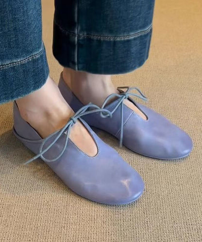 Comfortable Splicing Flat Shoes for Blue Faux Leather