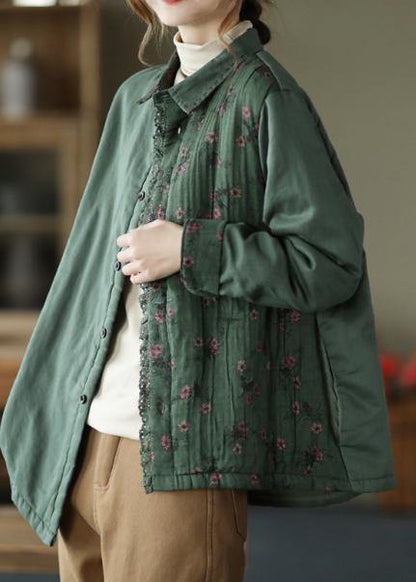 Style Lapel Asymmetric Coats Blouses Chocolate Print Art Jackets
