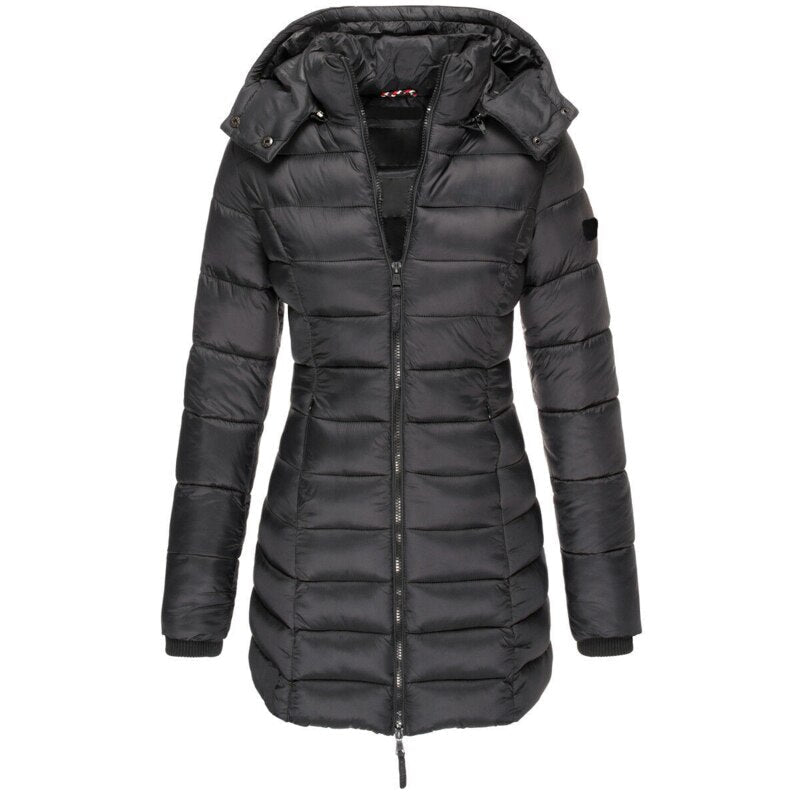 JO | Stylish down jacket with hood and zipper: Your choice for the winter