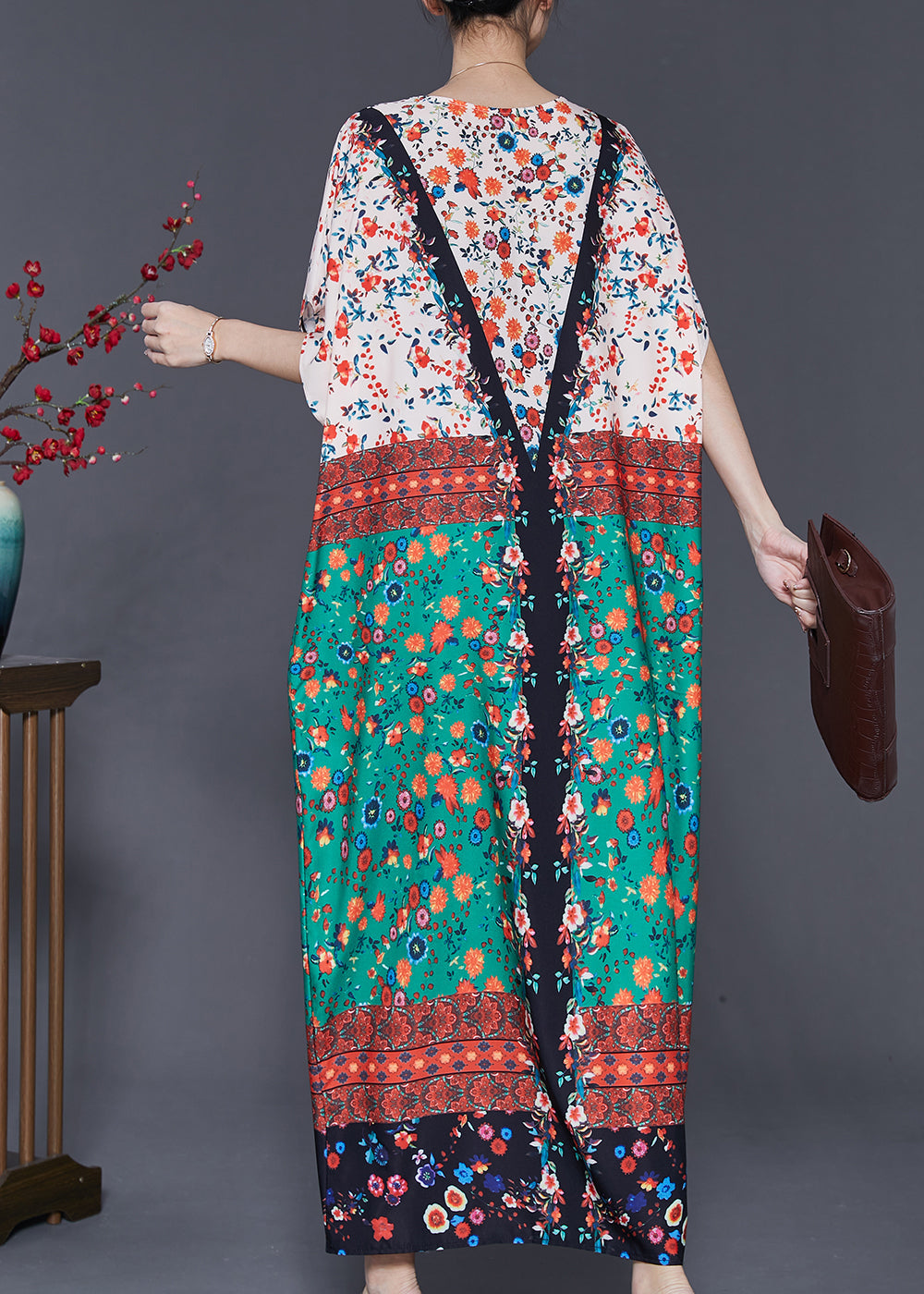 Colorblock Oversized Print Cotton Dress Summer